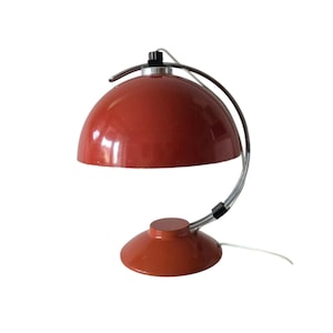 Vintage MСM Space Age  Red big Mushroom Desk Lamp, Modernist Design Czechoslovakia 1970s