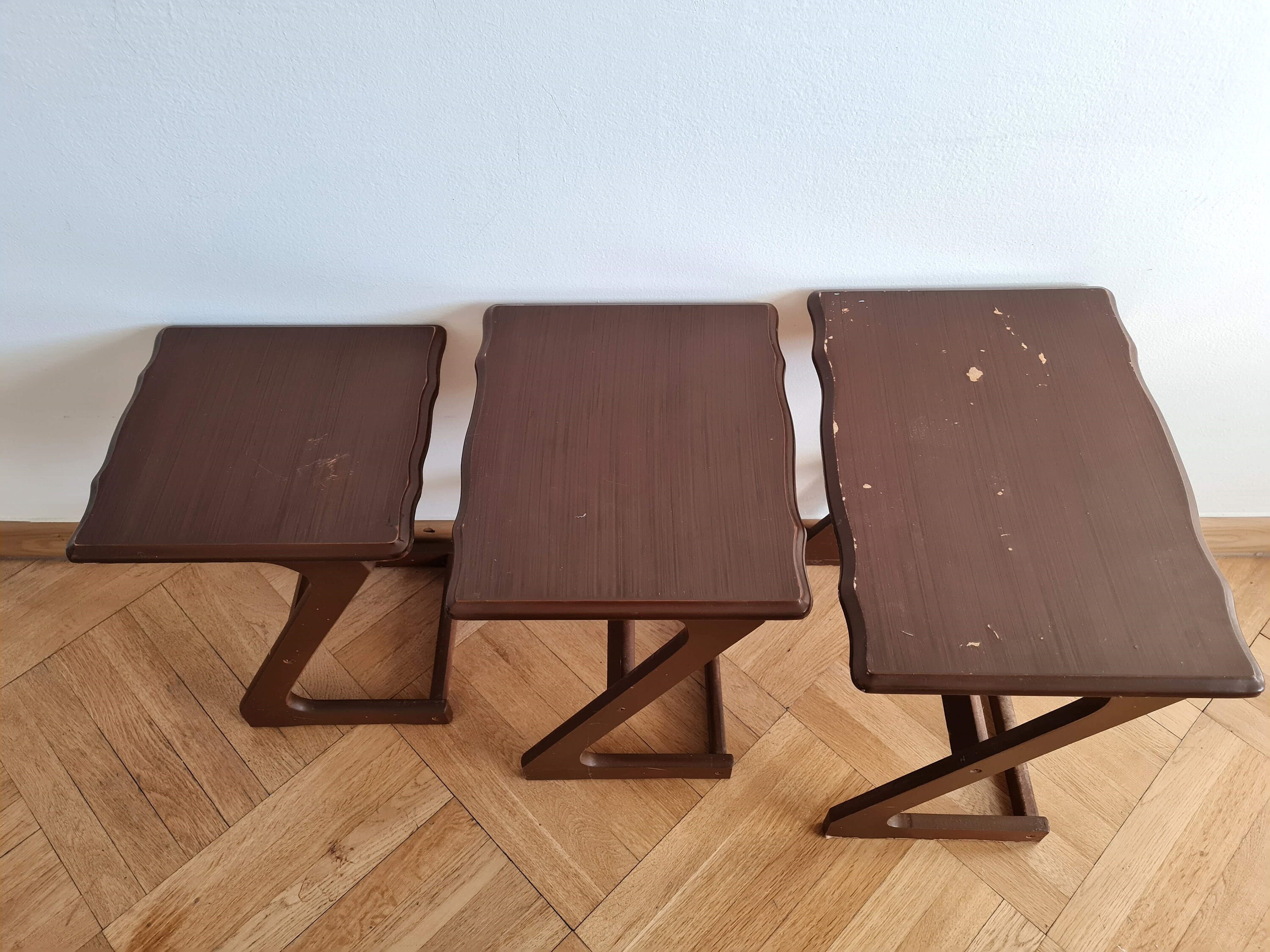 USED/アノニマス ヴィンテージ ネストテーブル ミッドセンチュリーモダン ヴィンテージ ミッドセンチュリー モダン ネストテーブル 3 点セット