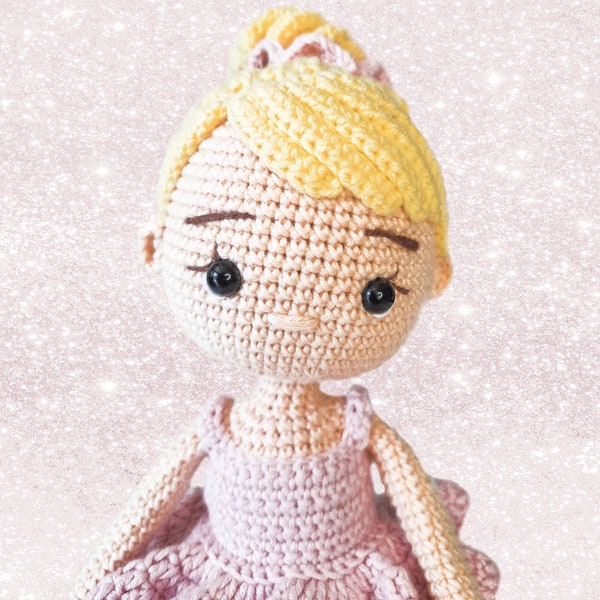 BALLERINA Mädchen häkeln handgemachte Miniatur-Puppe Geburtstags- und WEIHNACHTSGESCHENK, nettes strickendes Spielzeug, Kinderzimmer-Dekoration