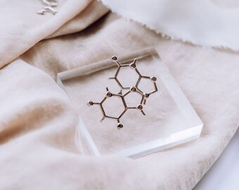 Sterling Silver Caffeine Molecule Earrings, Coffee Lover Gift for Women