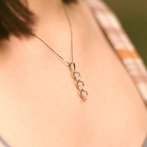 Sterling Silver DNA Necklace, Gift for chemistry teacher, Gift for doctors, Gift for biology teacher, Science gifts, Graduation gift for her