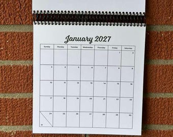 8x8 - 2027 Unaltered Scrapbook Calendar - Script or Print