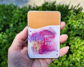 Adhesive Contact Card Holder - Best Life Ever English or Spanish