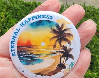 2.25" Eternal Happiness 2026 Convention Button or Magnet- English or Spanish
