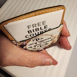 Contact Card Holder - Matthew 28:19 - Hummingbird or woodgrain - English or Spanish image 4