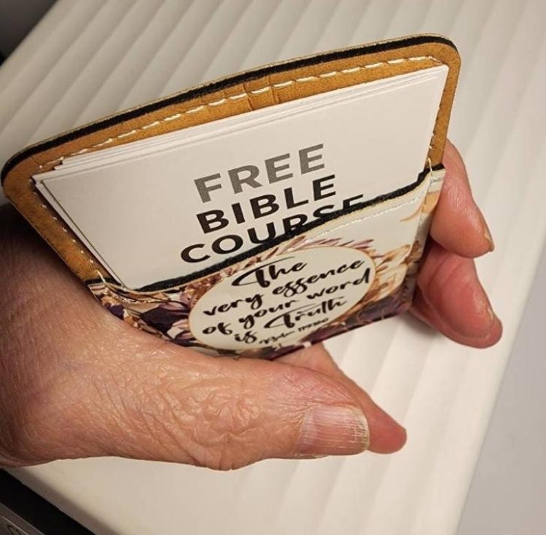 Contact Card Holder - Matthew 28:19 - Hummingbird or woodgrain - English or Spanish image 4