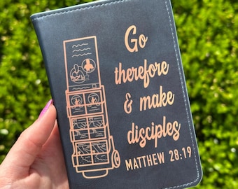 Small Tract Holder - Go Make Disciples  - English or Spanish - Cart - Personalized - Black and gold