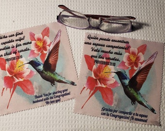 Elder/MS Wife Appreciation - Microfiber Lens Cloth  - Proverbs 31:10  - Spanish or English