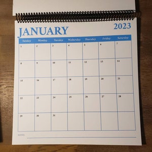 12x12 - 2026 Spiral Scrapbook Calendar - Black or Colorful Font