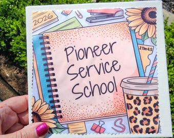 2026 Pioneer School Microfiber Lenscloth or Coaster - English or Spanish - Sunflower
