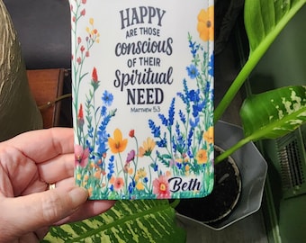 JW Small Tract Holder - 2026 Year Text - Matthew5:3  - English or Spanish - Wildflowers - Personalized