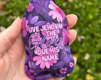 Hand Sanitizer Keychain Holder - Psalm 96:8 - JW Year Text 2025 - English or Spanish - Purple