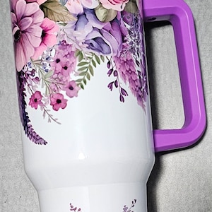 Purple Floral 40oz Tumbler