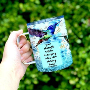 Hummingbird Stainless Steel Camping Cup - Isaiah 30:15