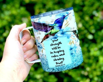 Hummingbird Stainless Steel Camping Cup - Isaiah 30:15