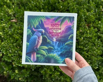 JW Microfiber Lens Cloth - English or Spanish - 2026 Year Text - Matthew 5:3 Cockatiel