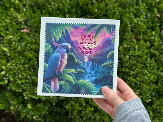 Microfiber Lens Cloth - English or Spanish - 2026 Year Text - Matthew 5:3 Cockatiel