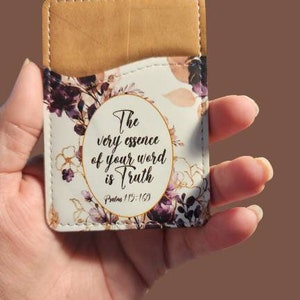 Adhesive Contact Card Holder - Psalm 119:160 - JW Year Text 2023 - English or Spanish - Purple