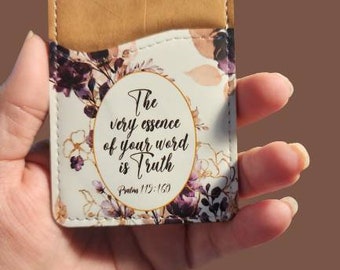 Adhesive Contact Card Holder - Psalm 119:160 - JW Year Text 2023 - English or Spanish - Purple