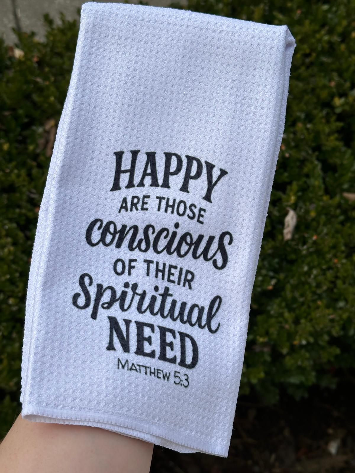 Tea Towel - 2026 JW Year Text - English or Spanish - Matthew 5:3 ...