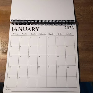 12x12 -  2024 or 2025 Spiral Scrapbook Calendar - Black or Colorful Font