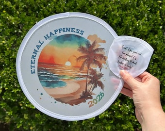 JW Foldable Handheld Fan - 2026 Eternal Happiness Convention - English or Spanish - Beach