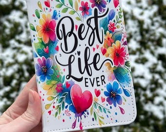 Small Tract Holder - Best Life Ever - Personalized - floral - Spanish or English