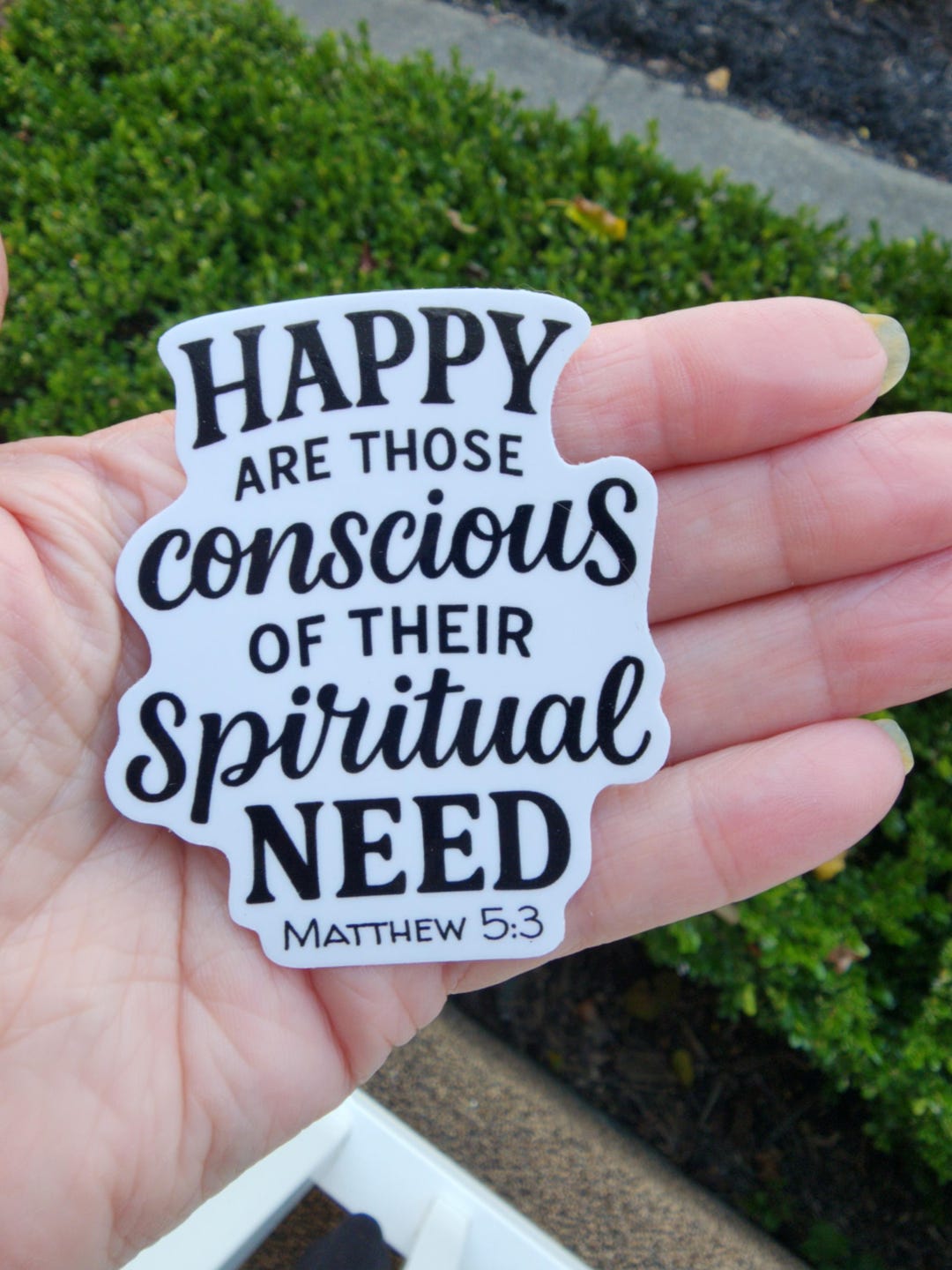 Die Cut Vinyl Sticker - 2026 Year Text - Matthew 5:3 - Black and White ...