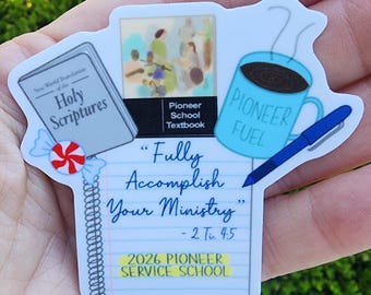 Die Cut Vinyl Sticker - 2026 Pioneer Service School Sticker - English or Spanish