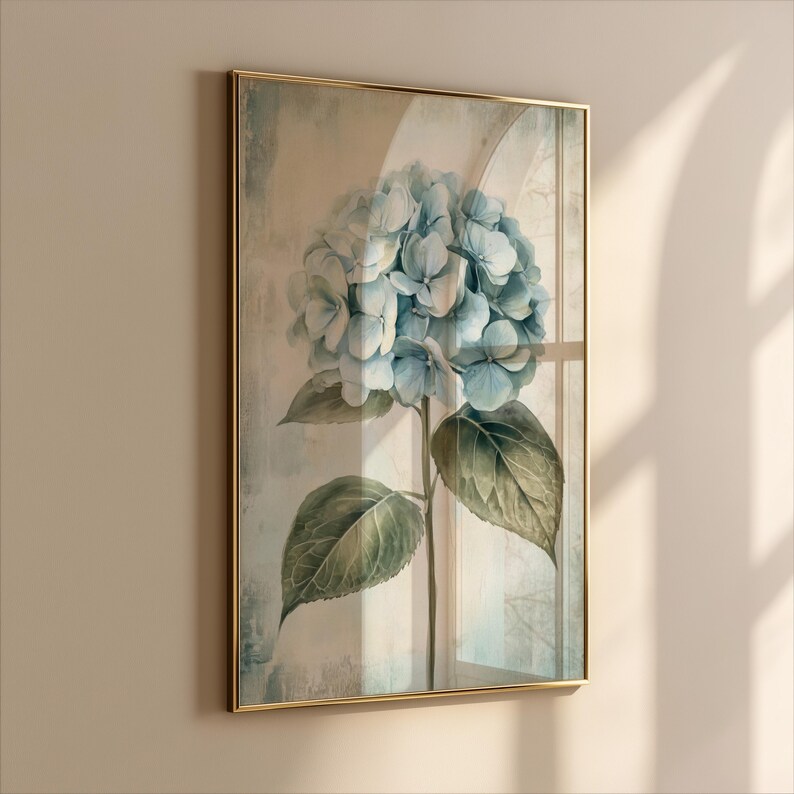 Blue Hydrangea Flower Print: Vintage Botanical Spring Wall Art, French Country Decor, Printable (Digital Download) image 9