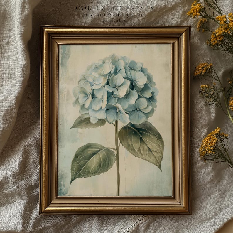 Blue Hydrangea Flower Print: Vintage Botanical Spring Wall Art, French Country Decor, Printable (Digital Download) image 15