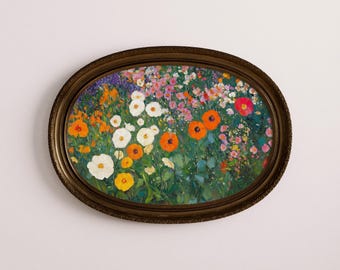 Impressionist Flower Garden Print: Vintage Floral Landscape Wall Art