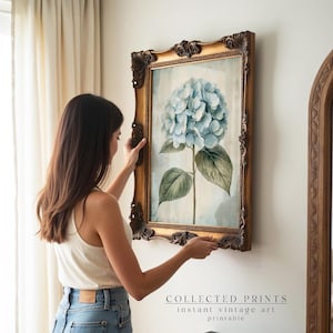 Blue Hydrangea Flower Print: Vintage Botanical Spring Wall Art, French Country Decor, Printable (Digital Download) image 8