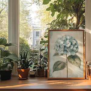 Blue Hydrangea Flower Print: Vintage Botanical Spring Wall Art, French Country Decor, Printable (Digital Download) image 6
