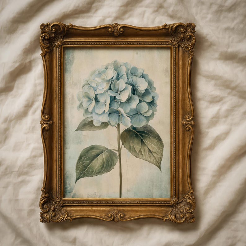 Blue Hydrangea Flower Print: Vintage Botanical Spring Wall Art, French Country Decor, Printable (Digital Download) image 10