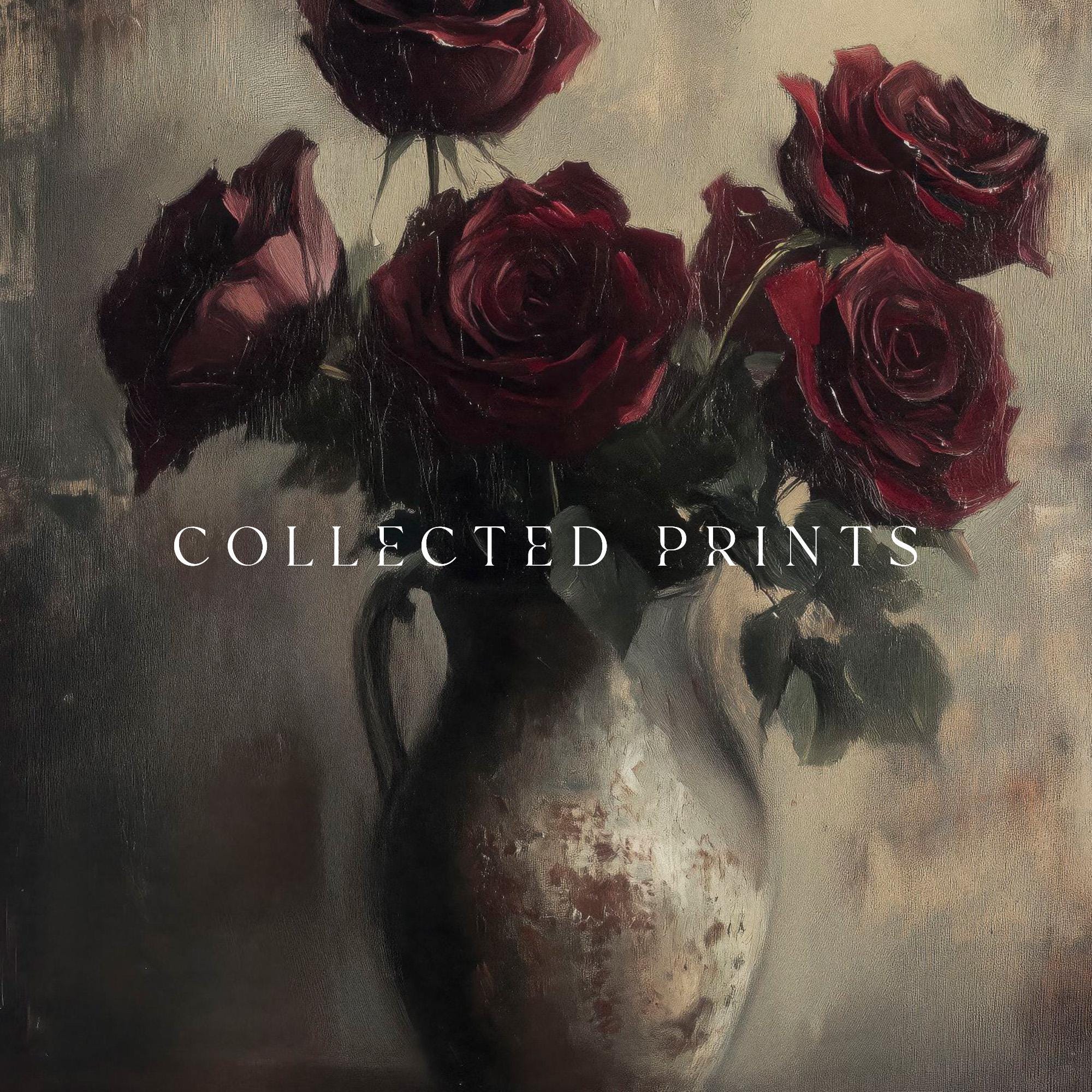 Vintage Floral Still Life Print: Moody Dark Academia Wall Art - Etsy