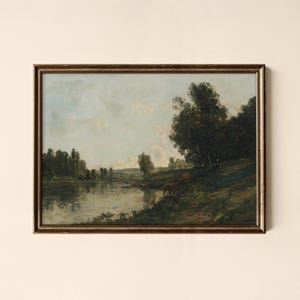 Vintage Riverside Landscape Print, Living Room Decor, Downloadable Print, Collected Prints - CPL036
