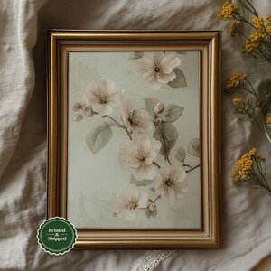 Vintage Floral Art Print: Neutral Cottagecore Wall Decor - Etsy