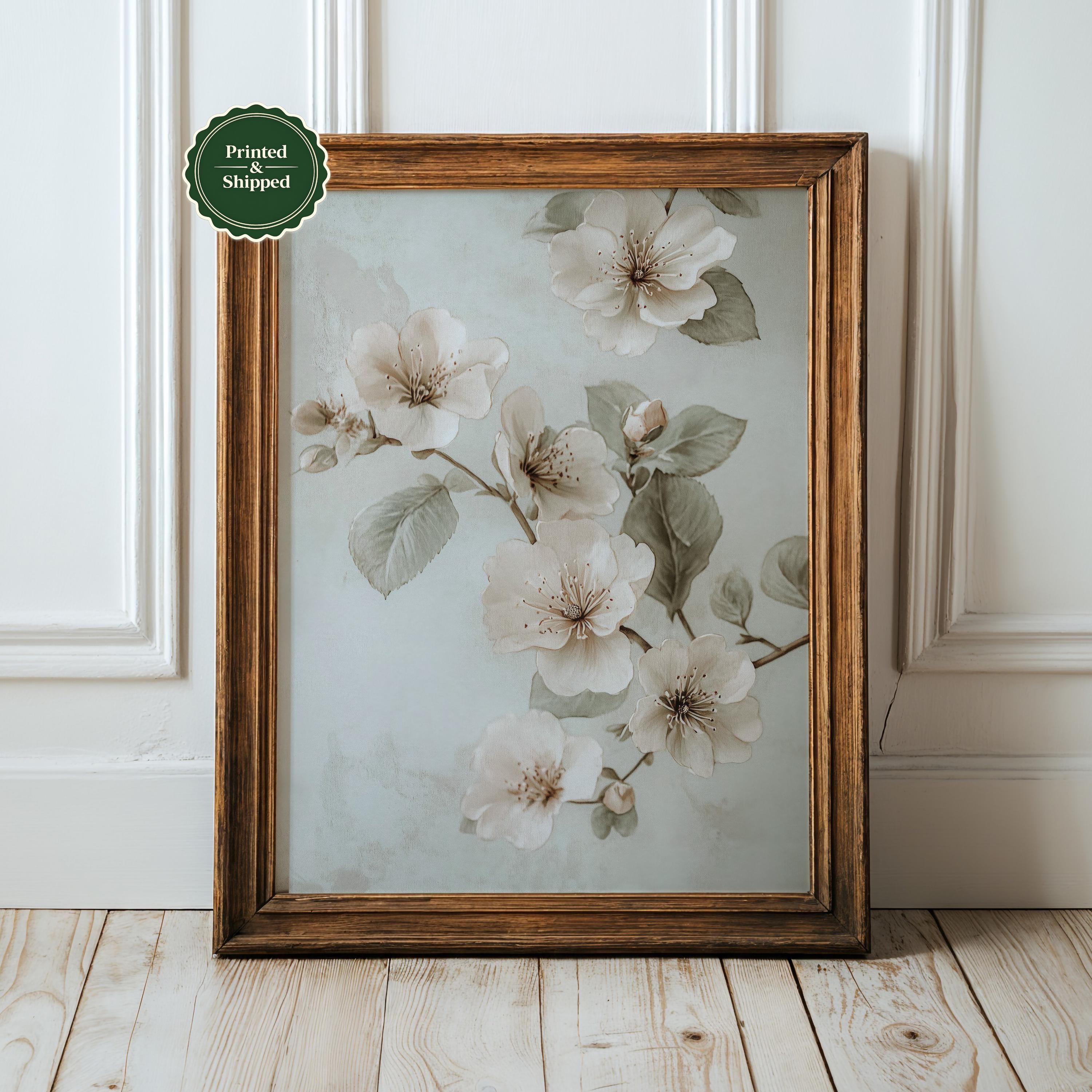 Vintage Floral Art Print: Neutral Cottagecore Wall Decor - Etsy