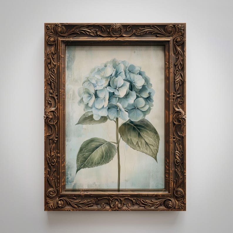 Blue Hydrangea Flower Print: Vintage Botanical Spring Wall Art, French Country Decor, Printable (Digital Download) image 11