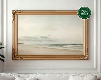 Neutral Coastal Beach Print: Muted Tones Minimalist Wall Art