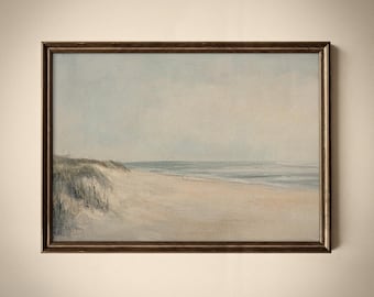 Neutrales Strandbild: Sanfte Küstenlandschaft, Sommerbild druckbare Kunst (digitaler Download)