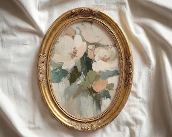 Abstract Floral Oil Painting Print: Vintage Botanical Wall Art, Grandmillennial Digital Download
