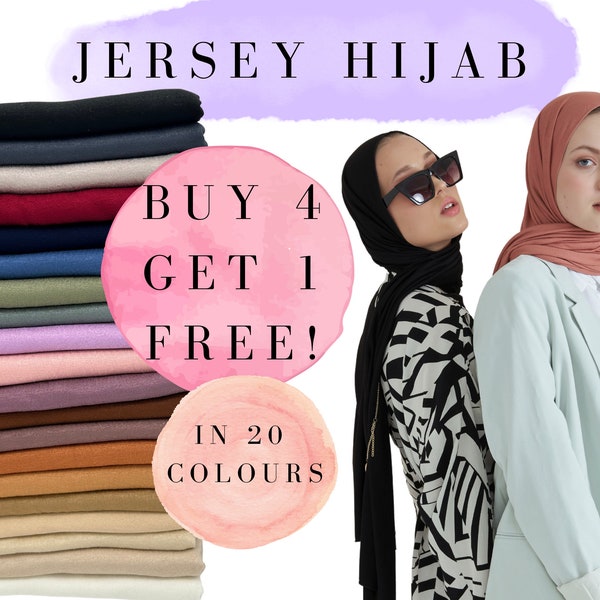 Premium Stretchy Jersey Hijab Set High Quality Lycra Shawls Luxury Scarves Islamic Present Idea for Muslim Women Plain Rectangle Maxi Wraps