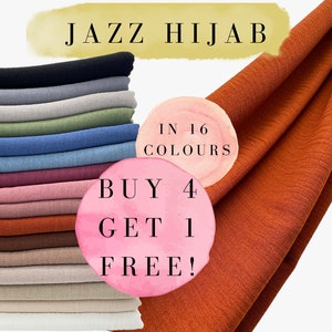 Premium Jazz Hijab Set High Quality Soft Shawls Luxury Scarves Islamic Present Idea for Muslim Women Plain Rectangle Maxi Wraps Jersey Silk