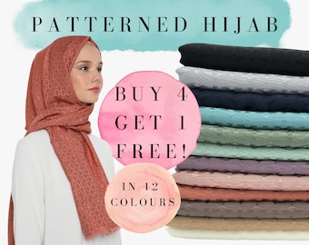 Premium Unique Pattern Hijab Set High Quality Shawls Luxury Scarves Present Idea for Muslim Women Plain Rectangle Maxi Wraps Jersey Silk