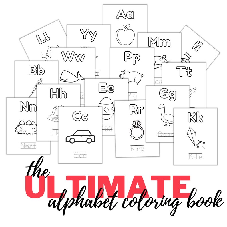 Preschool Alphabet Coloring Book Homeschool Alphabet - Etsy
