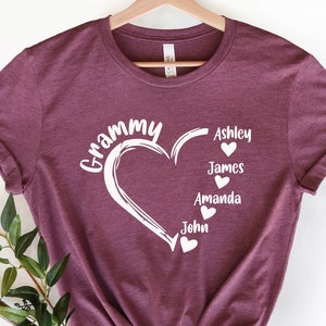 grammy shirts with grandkids names