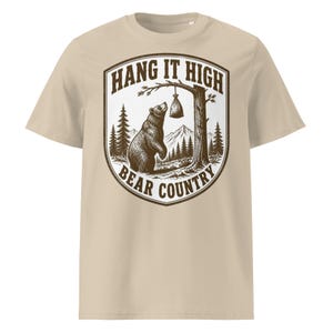 Hang It High Bear Country Shirt | Bear Safety Camping Tee | Organic Cotton Hiking Shirt