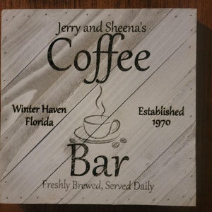 Home Decorations - Coffee Bar - Benutzerdefiniertes Zeichen